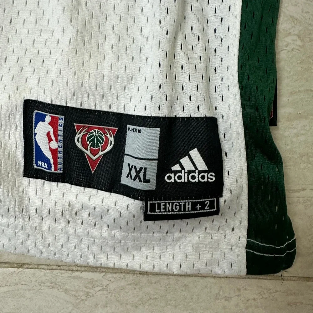 Original Adidas Authentic Milwaukee Bucks Home White Blank Jersey XXL